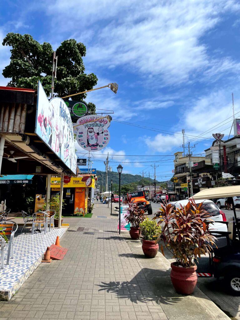 Jaco Costa Rica - The main street of Jaco on a sunny day