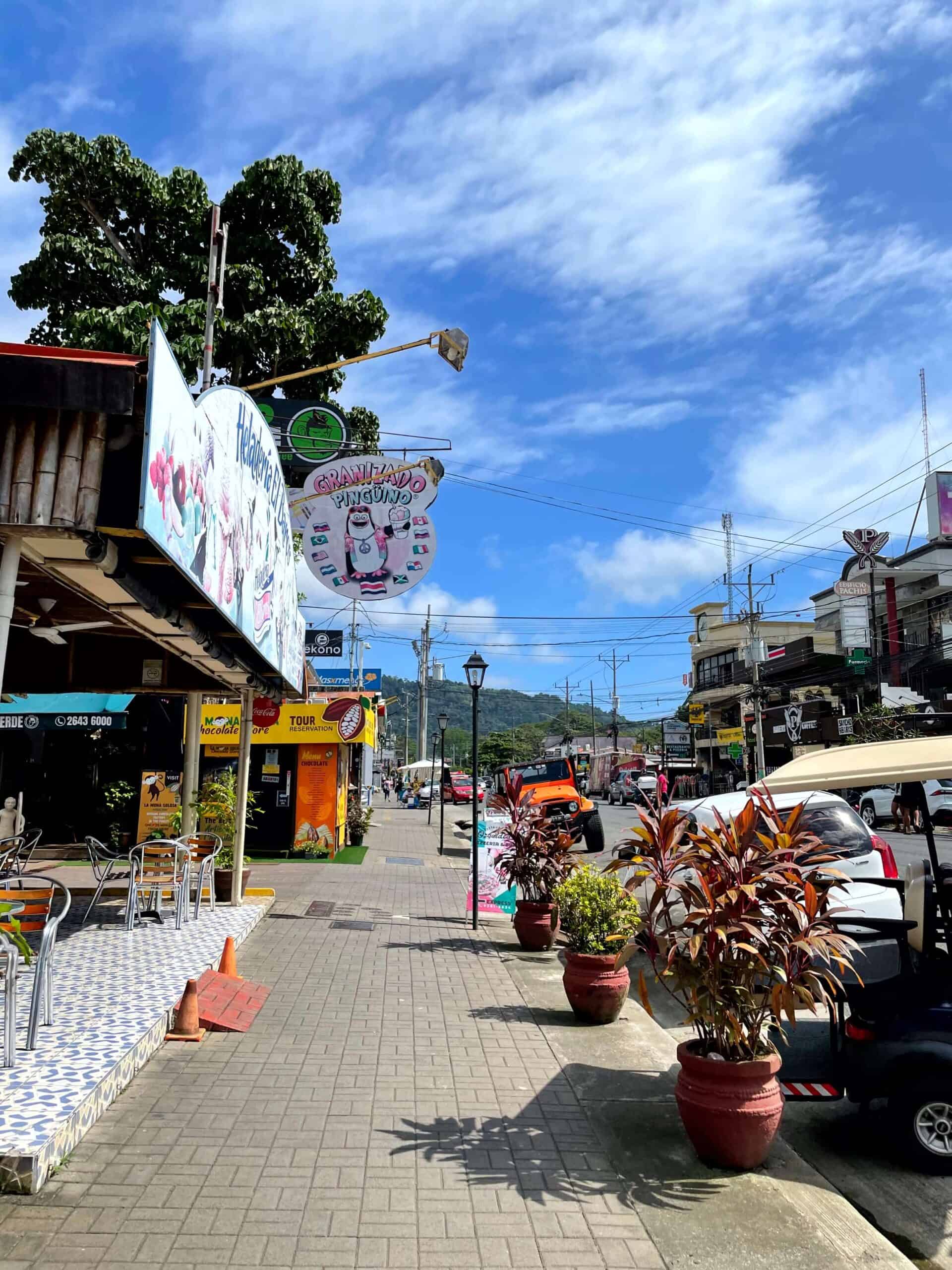 Jaco Costa Rica - The main street of Jaco on a sunny day