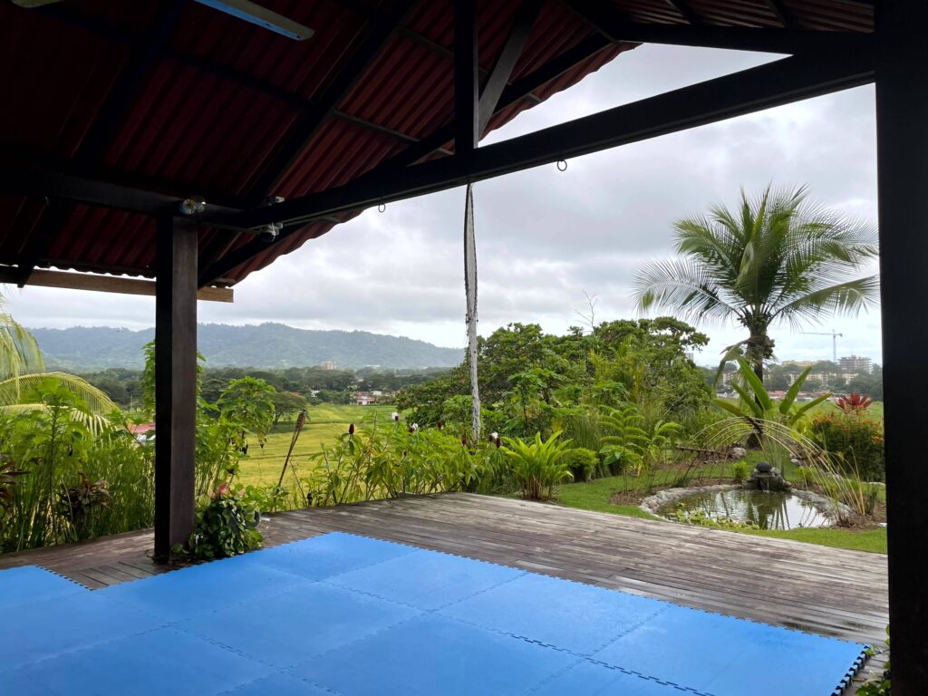Jaco Costa Rica - The view from the open-air yoga studio at Surf Synergy