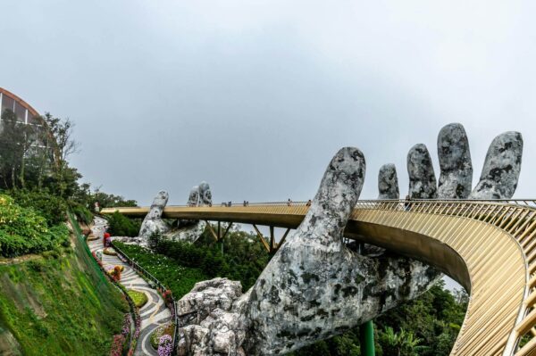 The iconic Golden Bridge in Da Nang, Vietnam