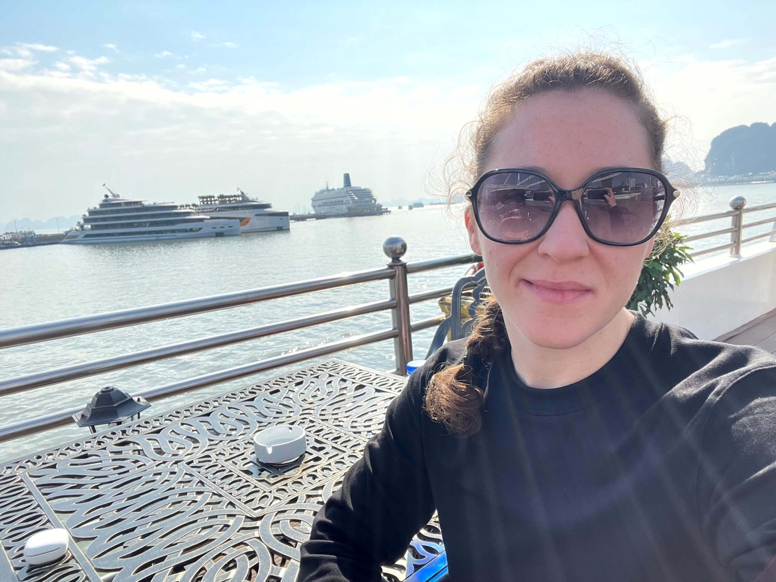 A picture of me on the Athena Royal Cruise sundeck